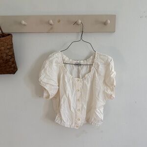 Madewell White Puff Sleeve Blouse